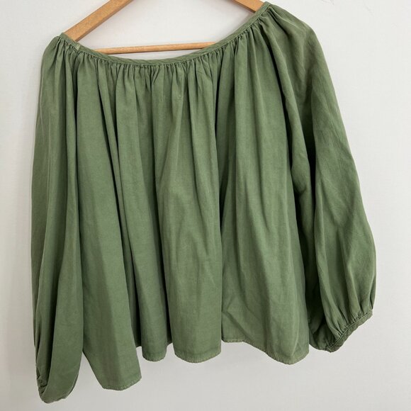EUC Rudy Jude gather blouse in green bean, size small - Picture 2 of 6